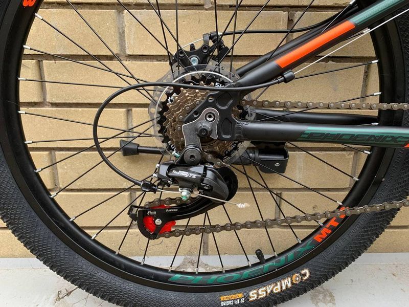Подростковый Спортивный Велосипед PHOENIX CROIS 24*12 (круиз) зелено - оранжевый 1586048105 фото