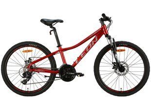 Велосипед алюміній 24" Leon JUNIOR AM DD рама-12" червоний з сірим л7899 фото