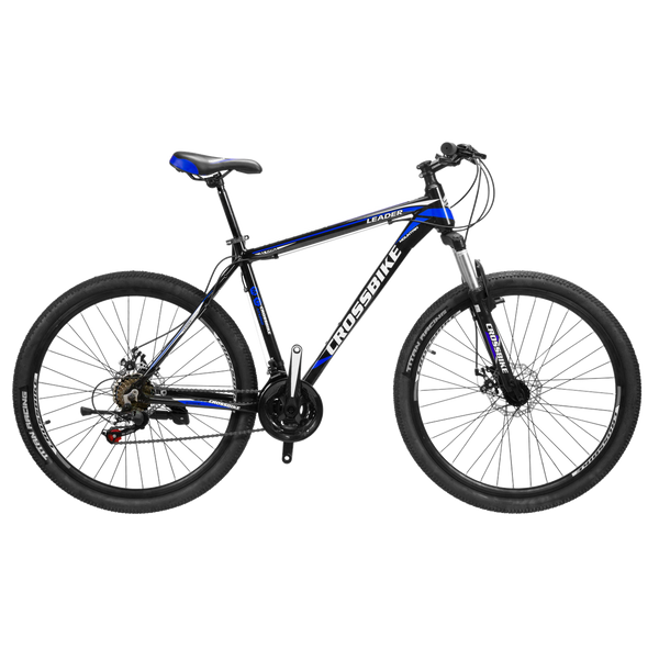 СПОРТИВНИЙ ВЕЛОСИПЕД CROSSBIKE LEADER 29" 19" ЧОРНИЙ-СИНІЙ (крос лідер) 1636788794 фото