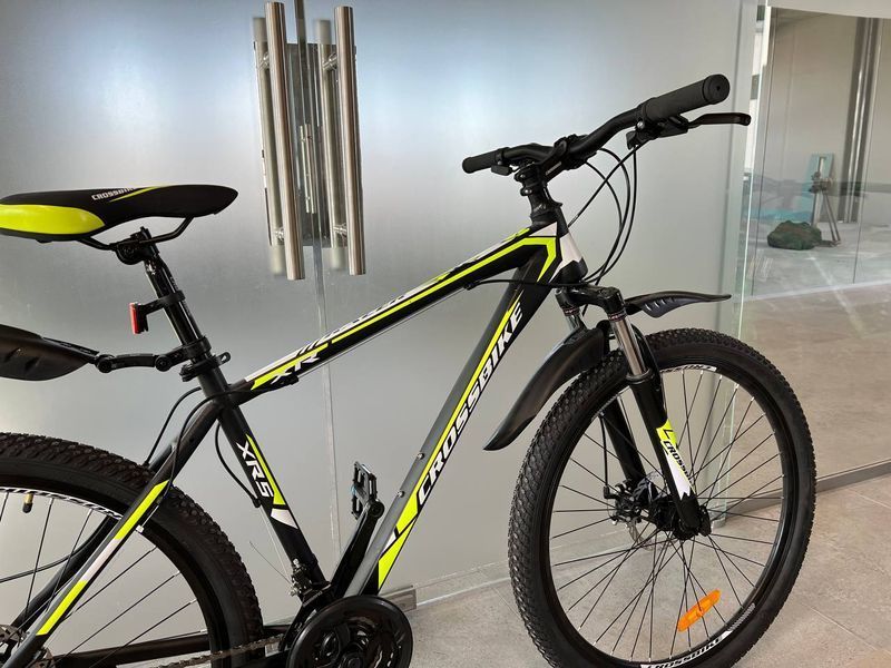 ГІРСЬКИЙ ВЕЛОСИПЕД CROSSBIKE RACER 27" 19" ЧОРНИЙ-ЖОВТИЙ(крос рейсер) 1584973473 фото