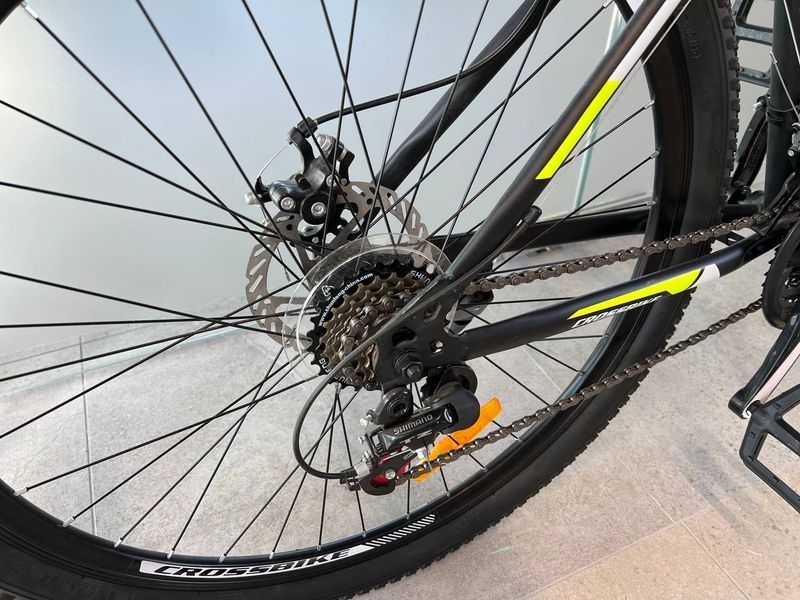 ГІРСЬКИЙ ВЕЛОСИПЕД CROSSBIKE RACER 27" 19" ЧОРНИЙ-ЖОВТИЙ(крос рейсер) 1584973473 фото