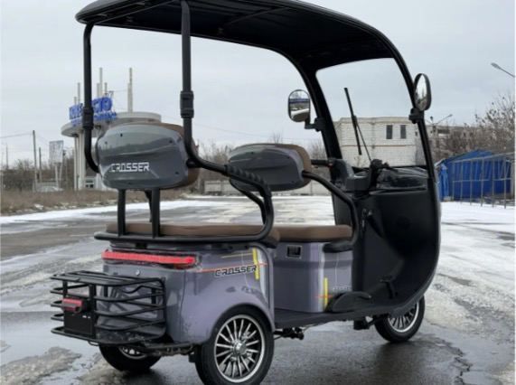 Трицикл електричний Crosser Vagon з кришой 72V/24AH/1000W 2026 1000w rear motor 290W НА ТАБЛИЧЦІ(НА МОТОРІ НЕМАЄ ПОТУЖНОСТІ, max speed:25KM/h) 0-89767 фото