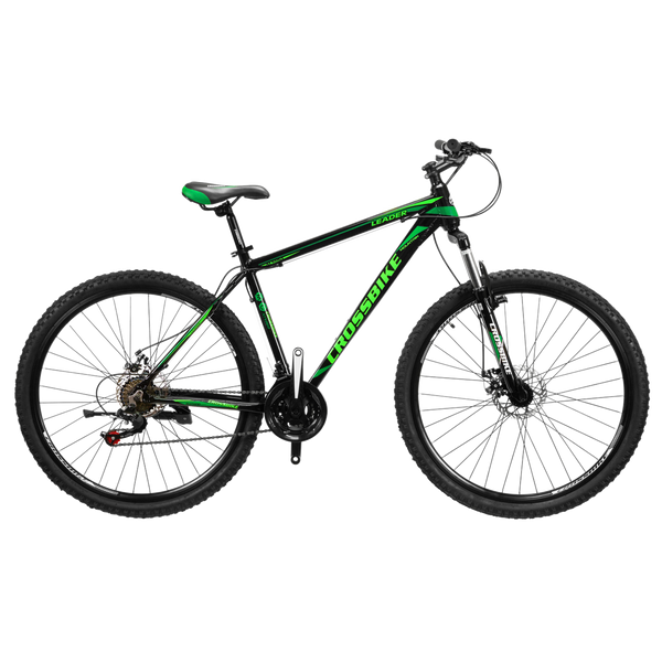 СПОРТИВНИЙ ВЕЛОСИПЕД CROSSBIKE LEADER 27.5" 19" ЧОРНИЙ-ЗЕЛЕНИЙ (крос лідер) 1584818553 фото