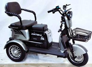 Електричний трицикл Corso &laquo;Ostin L&raquo; NL-934068 (1) + 1 ЯЩИК АКУМ, двигун 1200W, акумулятор 72V/24Ah літій-залізно-фосфатний 0390-30 фото