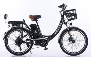 Електровелосипед Corso &laquo;ROCCO&raquo; 24" дюймів RC-70583 ТЕМНО-СІРИЙ, рама сталева, двигун 500W, акумулятор 48V20AH, корзина, у коробці 786-8 фото