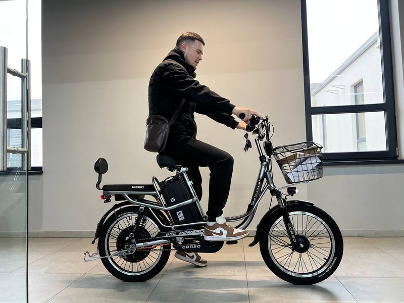 Електровелосипед Corso &laquo;Powerfull&raquo; 20" дюймів FW-73214  рама алюмінієва, двигун 800W, акум. 60V21Ah літієвий, зібраний на 75%, кошик 987-70 фото
