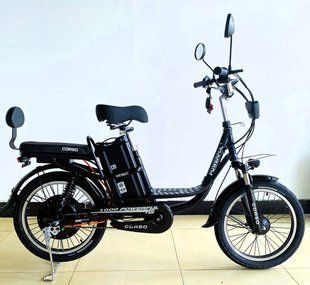 Электровелосипед Corso &laquo;Powerfull&raquo; 20" дюймов FL-83360 ТЕМНО-СИНИЙ, рама алюминиевая, двигатель 1000W, акум. 60V28Ah литиевый, собранный на 75%, корзина 79668-0 фото